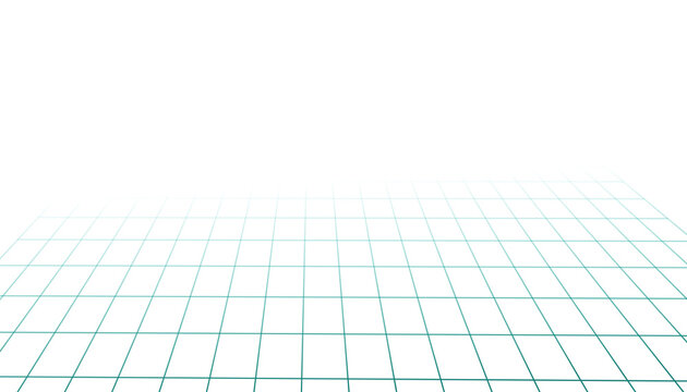 Light blue perspective grid floor background with 3D wire frame effect for modern digital design, technology layout, and abstract futuristic artwork