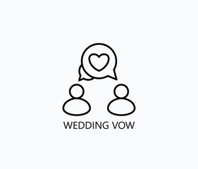 Wedding Vow Icon Or Logo Isolated Vector Illustration