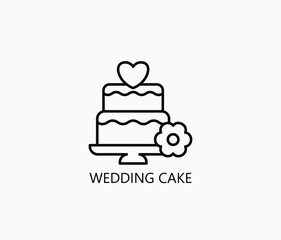 Wedding Cake Icon Or Logo Isolated Vector Illustration