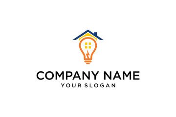 House and Lightbulb Logo Design for Real Estate, Smart Home, and Energy Solutions