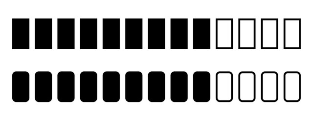 Vector image of a loading icon. Collection loading status. Loading progress icon. Loading progress. Element for your design.
