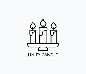 Unity Candle Icon Or Logo Isolated Vector Illustration