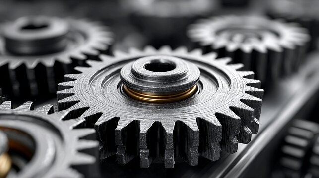 close up of gears metal cogs 