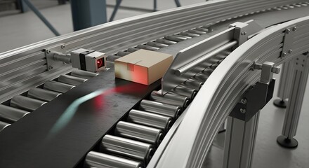 High-speed conveyor merge — parcels in motion on sortation line