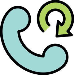 Callback service concept, depicted by a phone handset and a rotating arrow