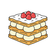 Delicious Mille-Feuille Pastry with Creamy Layers and Fresh Berries