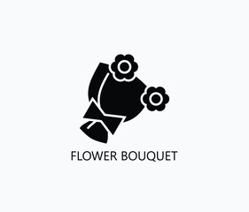 Flower Bouquet Icon Or Logo Isolated Vector Illustration