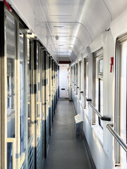 Empty Railway Car Hallway &ndash; Classic Train Travel