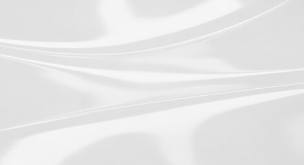 Glossy White Background with Smooth Curved Reflections