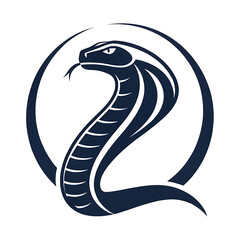 Fototapeta premium Snake silhouette vector illustration, logo type silhouette is simple and elegant on white background.
