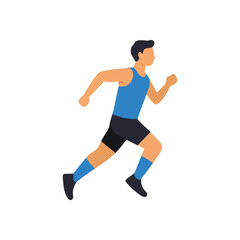 Minimalist Vector of Running Athlete in Motion – Isolated Fitness Illustration