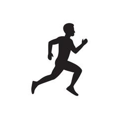 Minimalist Vector of Running Athlete in Motion – Isolated Fitness Illustration