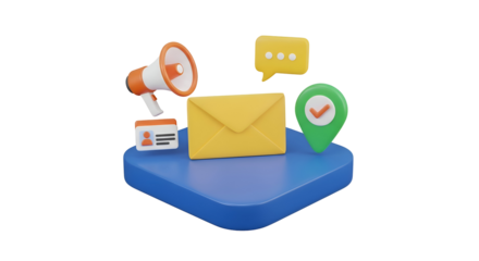 Announce, connect, and locate with modern communication icons