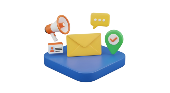 Announce, connect, and locate with modern communication icons