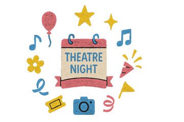 Enjoying a vibrant theatre night celebration with decorations and creative elements