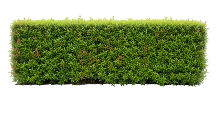 Perfectly Trimmed Green Hedge with Reddish Leaf Tips