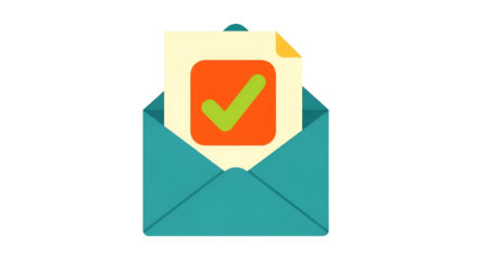 Email notification with a green checkmark confirming important task completion