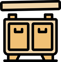 Simple and functional wooden cabinet featuring drawers and a shelf, ideal for minimalist interior design