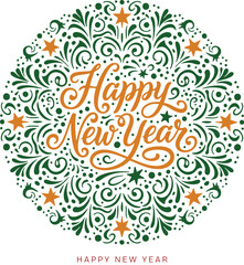 Happy New Year Celebration Vector Art | Festive Social Media Post Design with Fireworks, Balloons, and Modern Typography