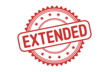 Get approval quickly with this dynamic red 'Extended' stamp graphic