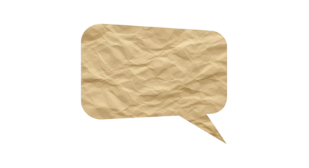 Crumpled Brown Paper Speech Bubble Isolated talk bubble