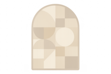 Arch shape geometric pattern beige transparent background