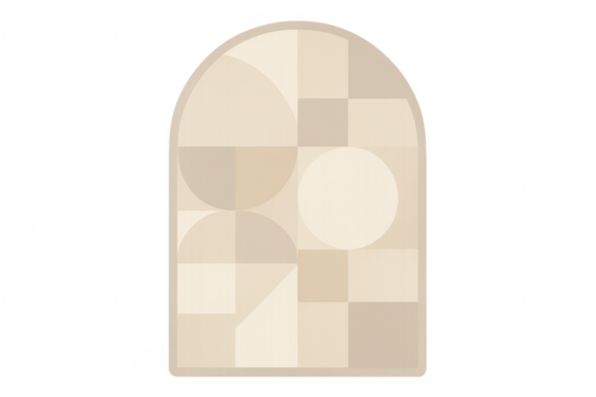 Arch shape geometric pattern beige transparent background
