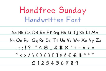 Playful hand drawn typography vector illustration. Font for school and education