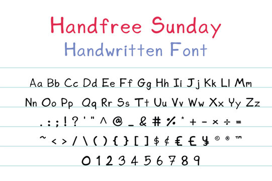 Playful hand drawn typography vector illustration. Font for school and education