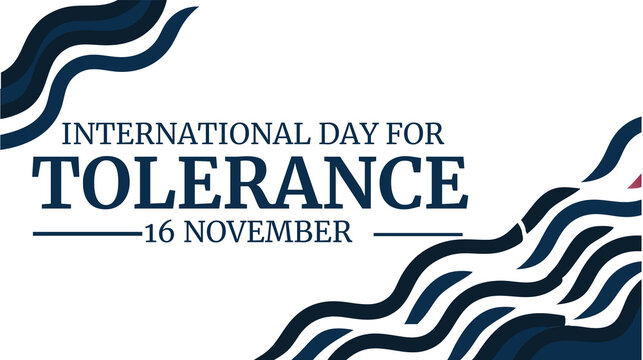 Minimal white background banner for International Day for Tolerance with elegant and supportive layout