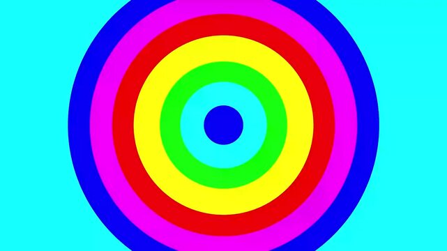 Psychedelic trippy flashing colors crazy concentric circles Hypnotic color rings colorful Optical illusion Rainbow radial pattern 4k background