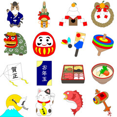 福を呼び込むおめでたいお正月イラストコレクション