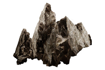 crumpled paper isolated on white/Close-up of rugged rock formation with rough texture and natural earthy tones, showing the beauty of geological structure.