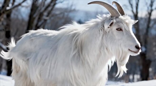La cabra montés en su hábitat nevado