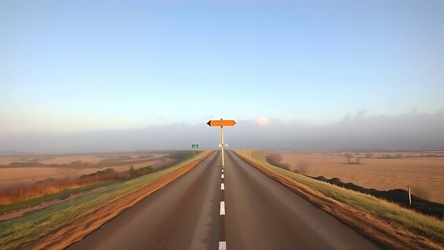 A conceptual crossroads splitting in two directions, symbolic path choice.