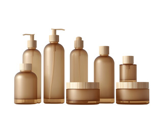 Elegant Brown Cosmetic Packaging Mockup Set for Beauty Products