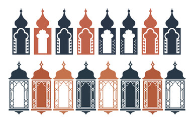 Elegant Islamic Lanterns Design, Perfect for Ramadan Greetings and Eid Celebrations, Bringing a Touch of Arabian Nights to Your Creative Projects