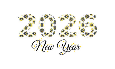 2026 New Year vector design. Decorative Calendar year 2026 Design. Flat 2026 Design