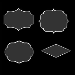 Light frame liquid glass, glass panel set for mobile and web app, White ui light frame square and circle banner. HUD design element interface,. Vector illustration