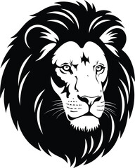 Fototapeta premium Vector Artwork of a Majestic Lion – Strong Wildlife Silhouette Isolated on White Background