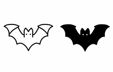 Bat icon isolated on white background