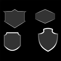 Collection of Liquid Glass Buttons in Various Shapes Vector and Sizes for UI Design on Dark Background. Liquid Glass Set