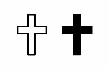 Cross icon isolated on white background