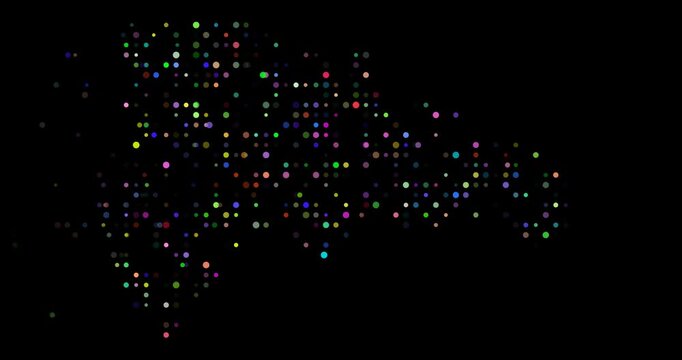 Flowing Dots Generate the Dominicana Map Shape