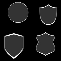 Light frame liquid glass elements with glowing effect, circles, stars, futuristic HUD interface design set for web and mobile apps, vector illustration