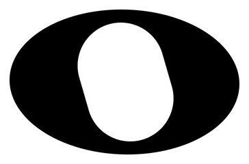 Black whole note icon in flat vector style, simple semibreve music symbol representing full measure note duration for melody and rhythm notation, PNG with transparent background