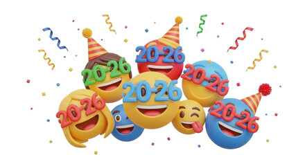 Festive Emoji Celebration A Colorful Gathering of Joyful Faces.