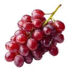 Fototapeta premium Vibrant Red Grapes Cluster on White Background for Unique Designs