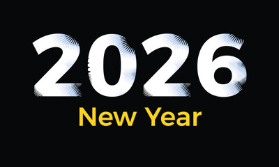 Calendar creative text 2026 New Year Vector Text Design. Abstract 2026. Typography design Template