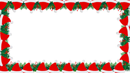Festive red bow and greenery christmas holiday border design